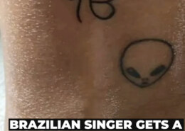 A BRAZILZAN SINGER GETS A RELIGIOUS SIKH TATTOO.