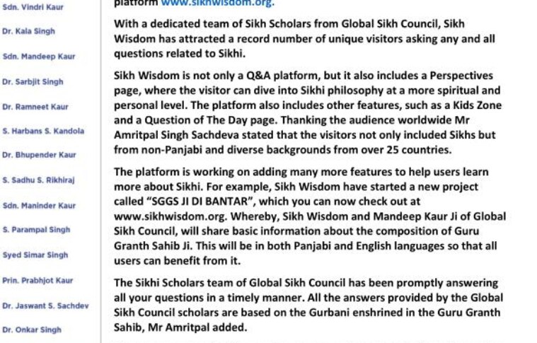 Sikh Wisdom proudly announces that 2000+ questions have been asked on the platform.