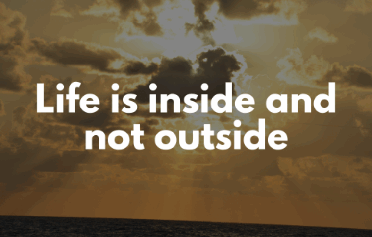 Life is inside and not outside